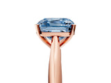 Rose gold Fancy Blue Asscher Cut Diamond Solitaire Engagement Ring with Cathedral Setting and Four-Prong Mount_29