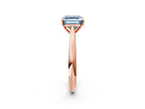 Rose gold Fancy Blue Asscher Cut Diamond Solitaire Engagement Ring with Cathedral Setting and Four-Prong Mount_32