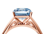 Rose gold Fancy Blue Asscher Cut Diamond Solitaire Engagement Ring with Cathedral Setting and Four-Prong Mount_34