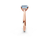 Rose gold Fancy Blue Asscher Cut Diamond Solitaire Engagement Ring with Cathedral Setting and Four-Prong Mount_37
