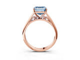 Rose gold Fancy Blue Asscher Cut Diamond Solitaire Engagement Ring with Cathedral Setting and Four-Prong Mount_38