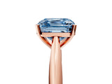 Rose gold Fancy Blue Asscher Cut Diamond Solitaire Engagement Ring with Cathedral Setting and Four-Prong Mount_40