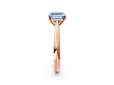 Rose gold Fancy Blue Asscher Cut Diamond Solitaire Engagement Ring with Cathedral Setting and Four-Prong Mount_74