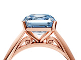 Rose gold Fancy Blue Asscher Cut Diamond Solitaire Engagement Ring with Cathedral Setting and Four-Prong Mount_76