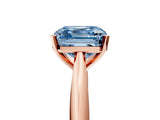 Rose gold Fancy Blue Asscher Cut Diamond Solitaire Engagement Ring with Cathedral Setting and Four-Prong Mount_77