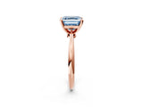 Rose gold Fancy Blue Asscher Cut Diamond Solitaire Engagement Ring with Classic Band and Four-Prong Setting_14