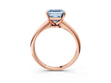 Rose gold Fancy Blue Asscher Cut Diamond Solitaire Engagement Ring with Classic Band and Four-Prong Setting_15