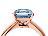 Rose gold Fancy Blue Asscher Cut Diamond Solitaire Engagement Ring with Classic Band and Four-Prong Setting_16