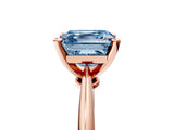 Rose gold Fancy Blue Asscher Cut Diamond Solitaire Engagement Ring with Classic Band and Four-Prong Setting_17