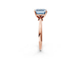 Rose gold Fancy Blue Asscher Cut Diamond Solitaire Engagement Ring with Classic Band and Four-Prong Setting_36