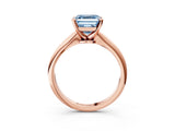 Rose gold Fancy Blue Asscher Cut Diamond Solitaire Engagement Ring with Classic Band and Four-Prong Setting_37
