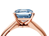 Rose gold Fancy Blue Asscher Cut Diamond Solitaire Engagement Ring with Classic Band and Four-Prong Setting_38