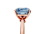 Rose gold Fancy Blue Asscher Cut Diamond Solitaire Engagement Ring with Classic Band and Four-Prong Setting_39