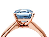 Rose gold Fancy Blue Asscher Cut Diamond Solitaire Engagement Ring with Classic Band and Four-Prong Setting_40