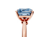 Rose gold Fancy Blue Asscher Cut Diamond Solitaire Engagement Ring with Classic Band and Four-Prong Setting_41