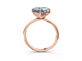 Rose gold Fancy Blue Asscher Cut Diamond Solitaire Engagement Ring with Four-Prong Setting and Classic Band_57