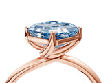 Rose gold Fancy Blue Asscher Cut Diamond Solitaire Engagement Ring with Four-Prong Setting and Classic Band_58