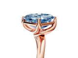Rose gold Fancy Blue Asscher Cut Diamond Solitaire Engagement Ring with Four-Prong Setting and Classic Band_59