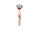 Rose gold Fancy Blue Asscher Cut Diamond Solitaire Engagement Ring with Round Band and Four-Prong Setting_91