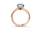Rose gold Fancy Blue Asscher Cut Diamond Solitaire Engagement Ring with Round Band and Four-Prong Setting_92