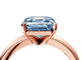 Rose gold Fancy Blue Asscher Cut Diamond Solitaire Engagement Ring with Round Band and Four-Prong Setting_93