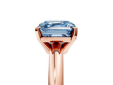 Rose gold Fancy Blue Asscher Cut Diamond Solitaire Engagement Ring with Round Band and Four-Prong Setting_94