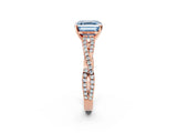 Rose gold Fancy Blue Asscher Cut Diamond Solitaire Engagement Ring with Twisted Pavé Band and Four-Prong Setting_57