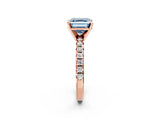 Rose gold Fancy Blue Asscher Cut Diamond Solitaire Pavé Engagement Ring with Round Band and Prong Setting_50