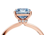Rose gold Fancy Blue Asscher Cut Diamond Solitaire Ring with Classic Band and Four-Prong Setting_4