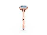 Rose gold Fancy Blue Asscher Cut Diamond Solitaire Ring with Flower Prong Setting and Classic Band_38