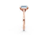 Rose gold Fancy Blue Asscher Cut Diamond Solitaire Ring with Flower Prong Setting and Classic Band_87