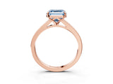 Rose gold Fancy Blue Asscher Cut Diamond Solitaire Ring with Pavé Band and Prong Setting_15