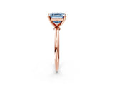 Rose gold Fancy Blue Asscher Cut Diamond Solitaire Ring with Six-Prong Setting and Classic Band_25