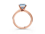 Rose gold Fancy Blue Asscher Cut Diamond Solitaire Ring with Six-Prong Setting and Classic Band_26