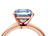 Rose gold Fancy Blue Asscher Cut Diamond Solitaire Ring with Six-Prong Setting and Classic Band_27