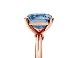 Rose gold Fancy Blue Asscher Cut Diamond Solitaire Ring with Six-Prong Setting and Classic Band_28