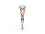 Rose gold Fancy Blue Asscher Cut Diamond Split Shank Pavé Engagement Ring with Four-Prong Setting_19