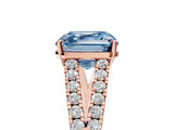 Rose gold Fancy Blue Asscher Cut Diamond Split Shank Pavé Engagement Ring with Four-Prong Setting_22