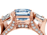 Rose gold Fancy Blue Asscher Cut Diamond Three-Stone Ring with Channel Set Band and Four-Prong Setting_61