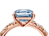 Rose gold Fancy Blue Asscher  Cut Diamond Vine Band with Four-Prong Setting_4