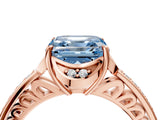 Rose gold Fancy Blue Asscher  Cut Halo Diamond Ring with Channel Set Band and Four-Prong Setting_51