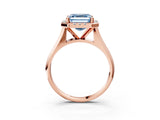 Rose gold Fancy Blue Asscher  Cut Halo Solitaire Engagement Ring with Square Band and Four-Prong Setting_69