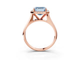 Rose gold Fancy Blue Asscher  Cut Halo Solitaire Engagement Ring with Square Band and Four-Prong Setting_80