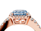 Rose gold Fancy Blue Asscher  Cut Halo Split Shank Diamond Ring with Four-Prong Setting_4