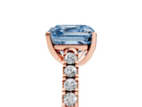 Rose gold Fancy Blue Asscher  Cut Pavé Band Solitaire Ring with Four-Prong Setting_22