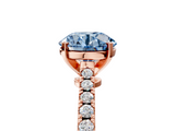 Rose gold Fancy Blue Asscher  Cut Solitaire Diamond Engagement Ring with Pave Band and Four-Prong Setting_5