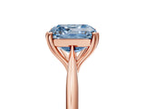 Rose gold Fancy Blue Asscher Cut Solitaire Diamond Ring with Six-Prong Setting and Classic Band_17