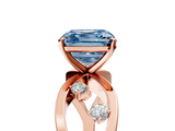 Rose gold Fancy Blue Asscher  Cut Solitaire Diamond with Side Stones on Criss-Cross Band and Four-Prong Setting_22