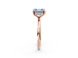Rose gold Fancy Blue Asscher  Cut Solitaire Engagement Ring with Four-Prong Setting and Classic Band_19