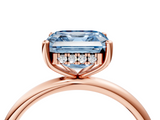 Rose gold Fancy Blue Asscher  Cut Solitaire Engagement Ring with Four-Prong Setting and Classic Band_21
